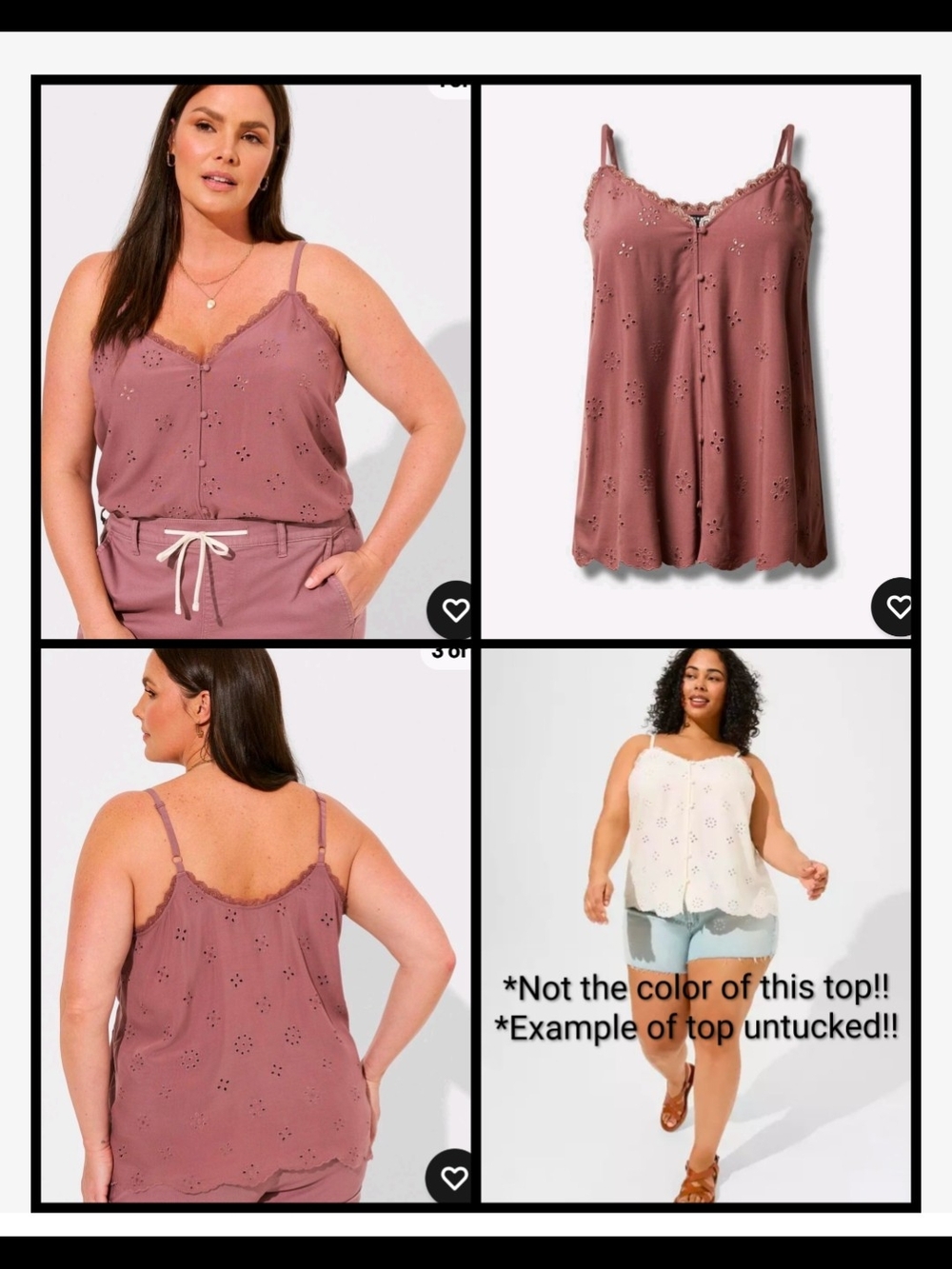 TORRID Sophie Eyelet Swing Cami - Size 00